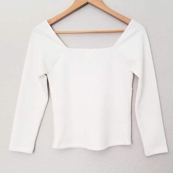 Maeve By Anthropologie Textured Sweetheart Knit Top Ivory White Size XS $78 - Picture 7 of 15